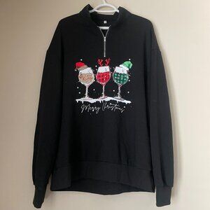 Christmas Wine Glass Sweatshirt